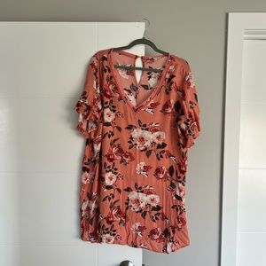 Umgee Floral Mini Dress - 1X
